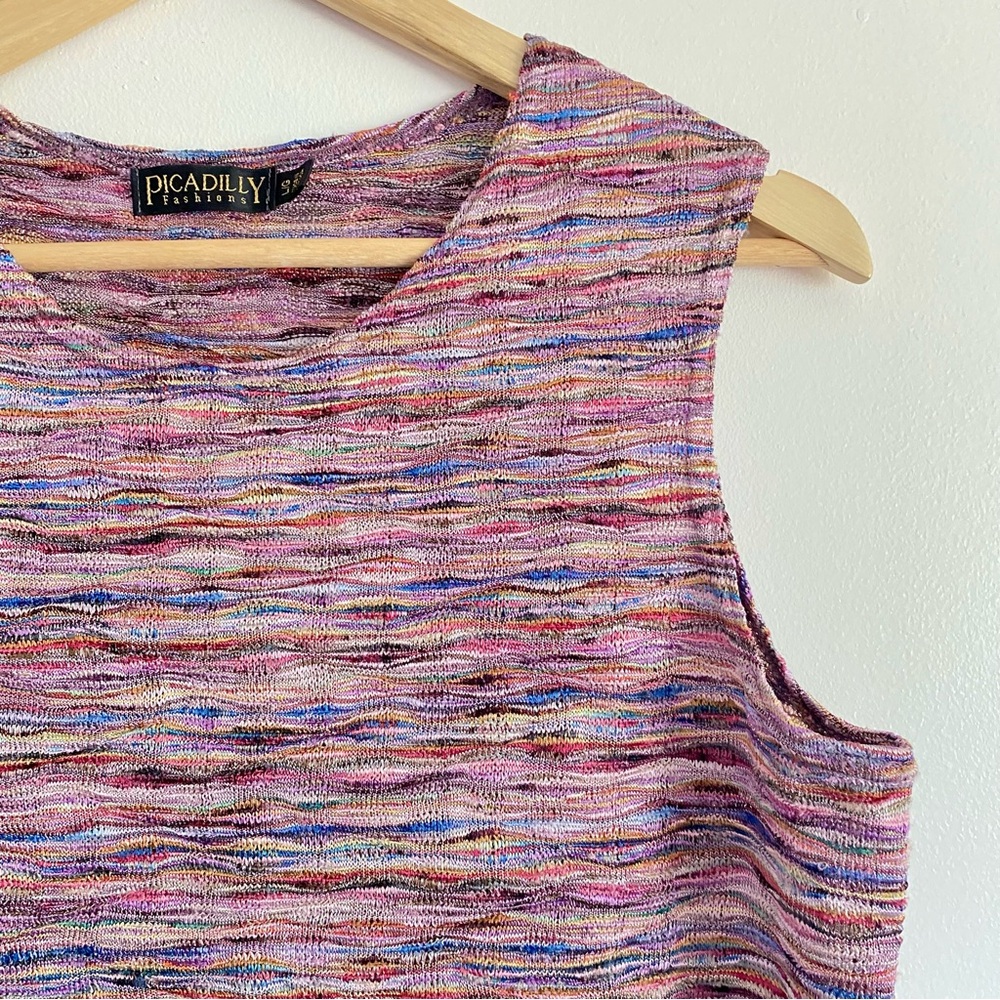 Picadilly Multicolor Irregular Stripes Sleeveless Top